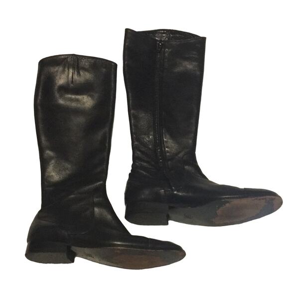 Robert Clergerie buttery soft leather side zip round toe knee riding boots 5.5 - Picture 1 of 6